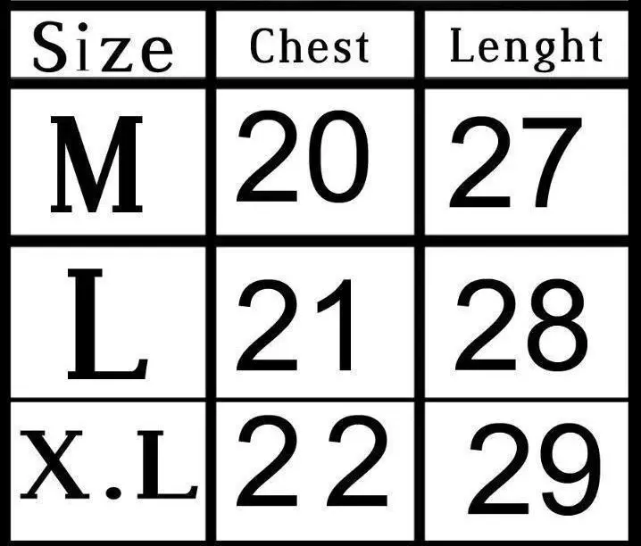 Ninja hoddie size chart.webp