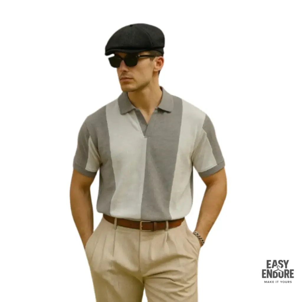 Old Money Panel V-Collar T-Shirt